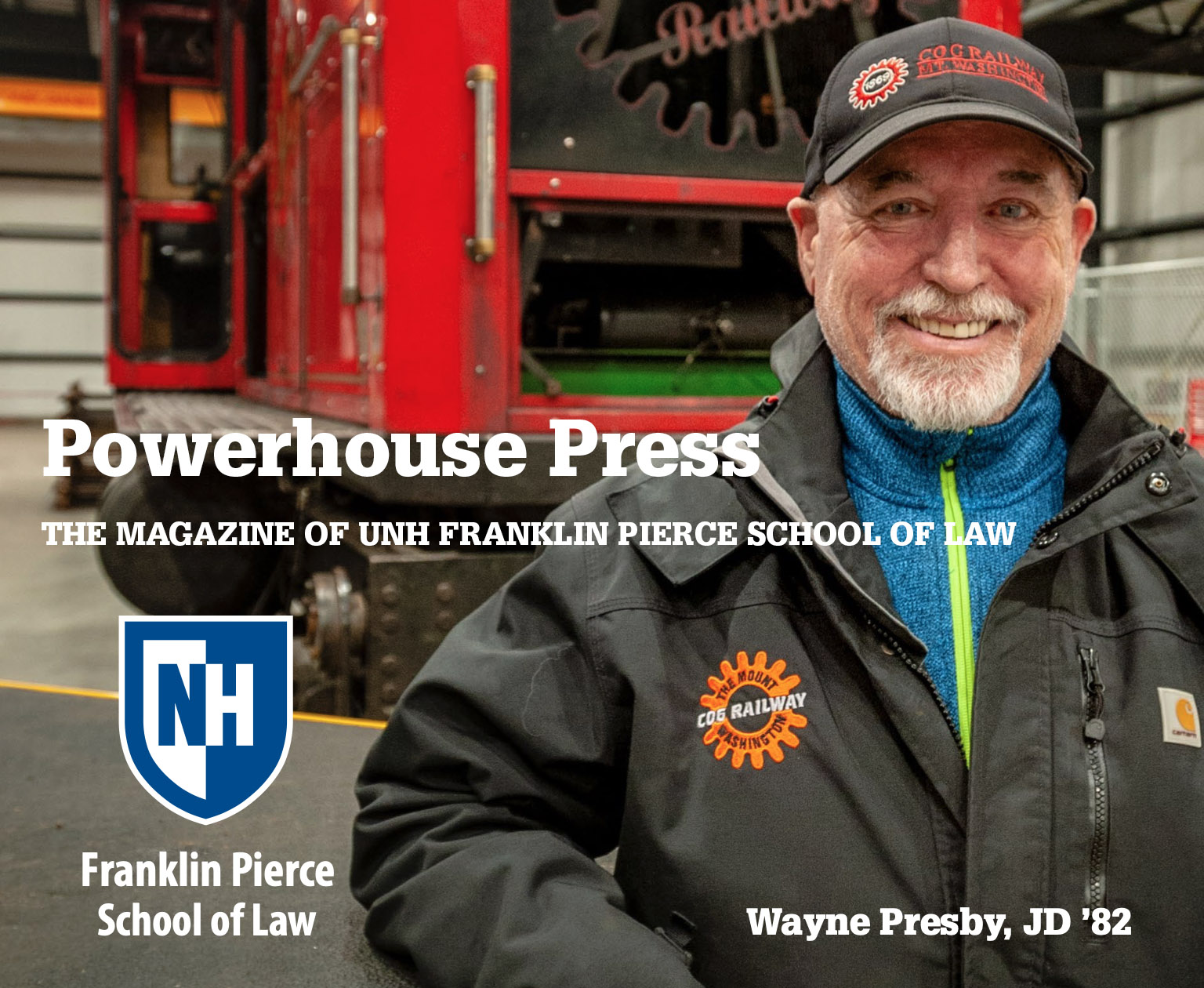 Cover of the first edition of the Powerhouse Press featuring Wayne Presby, JD '82