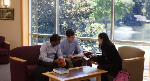 Law students in library