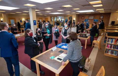 The 2022 Public Interest Job Fair in the UNH Law IP Library.