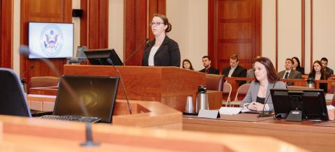 Students in federal courtroom