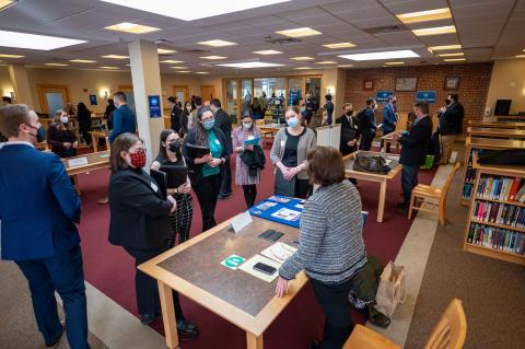 The 2022 Public Interest Job Fair in the UNH Law IP Library.