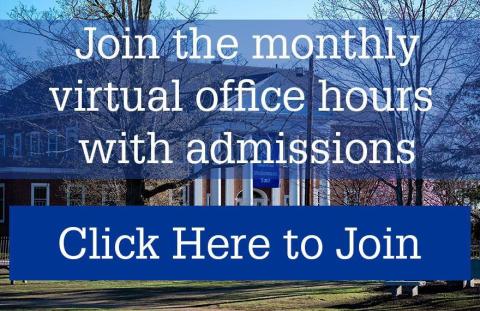 Join the monthly virtual office ours with admissions. Join here!