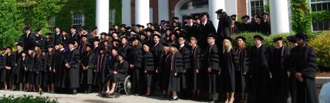 students posing after graduation