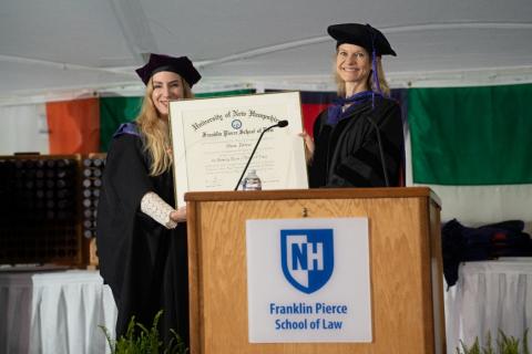 Student receiving degree
